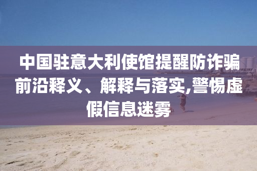 中國駐意大利使館提醒防詐騙前沿釋義、解釋與落實(shí),警惕虛假信息迷霧