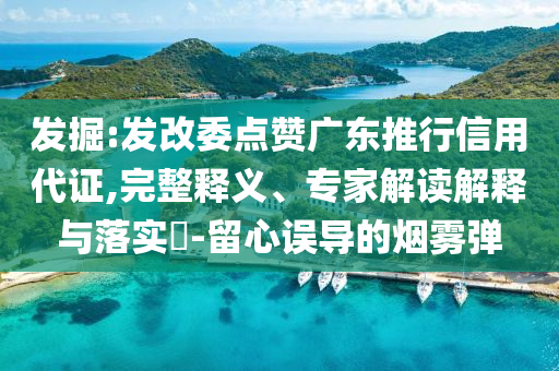 發(fā)掘:發(fā)改委點(diǎn)贊廣東推行信用代證,完整釋義、專家解讀解釋與落實(shí)?-留心誤導(dǎo)的煙霧彈