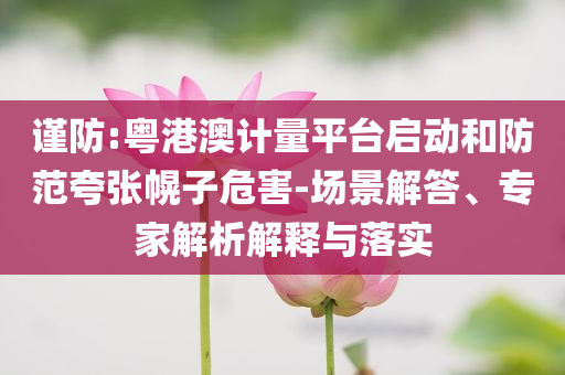 謹(jǐn)防:粵港澳計量平臺啟動和防范夸張幌子危害-場景解答、專家解析解釋與落實