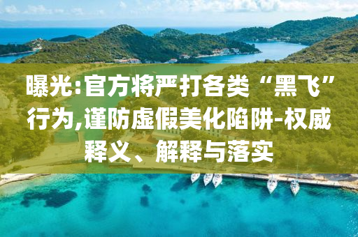 曝光:官方將嚴(yán)打各類“黑飛”行為,謹(jǐn)防虛假美化陷阱-權(quán)威釋義、解釋與落實(shí)