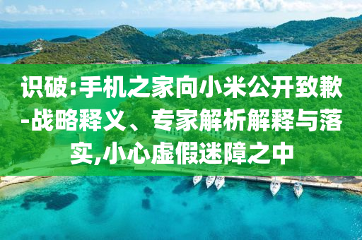 識破:手機之家向小米公開致歉-戰(zhàn)略釋義、專家解析解釋與落實,小心虛假迷障之中