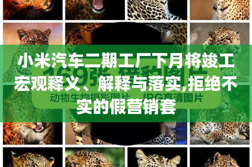 小米汽車(chē)二期工廠下月將竣工宏觀釋義、解釋與落實(shí),拒絕不實(shí)的假營(yíng)銷(xiāo)套