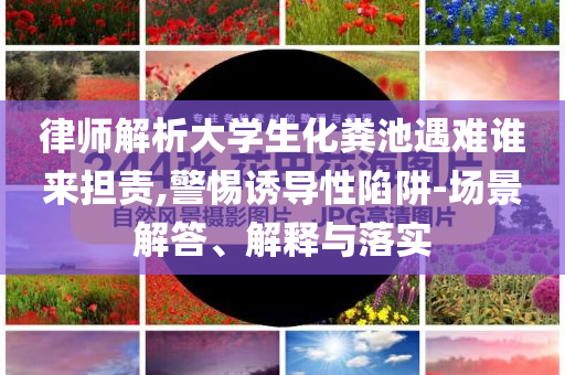 律師解析大學生化糞池遇難誰來擔責,警惕誘導性陷阱-場景解答、解釋與落實
