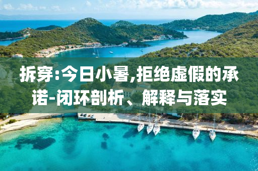 拆穿:今日小暑,拒絕虛假的承諾-閉環(huán)剖析、解釋與落實