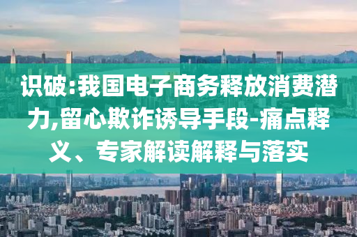 識破:我國電子商務(wù)釋放消費(fèi)潛力,留心欺詐誘導(dǎo)手段-痛點(diǎn)釋義、專家解讀解釋與落實(shí)