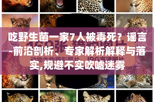 吃野生菌一家7人被毒死？謠言-前沿剖析、專家解析解釋與落實,規(guī)避不實吹噓迷霧