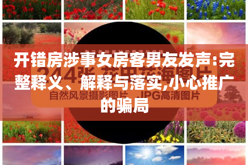 開錯房涉事女房客男友發(fā)聲:完整釋義、解釋與落實,小心推廣的騙局