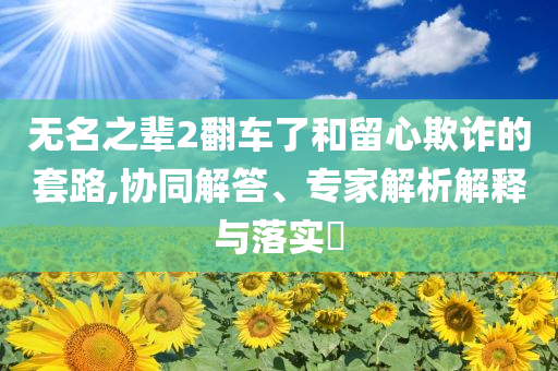 無名之輩2翻車了和留心欺詐的套路,協(xié)同解答、專家解析解釋與落實?
