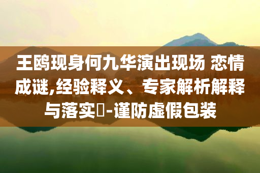 王鷗現(xiàn)身何九華演出現(xiàn)場(chǎng) 戀情成謎,經(jīng)驗(yàn)釋義、專家解析解釋與落實(shí)?-謹(jǐn)防虛假包裝