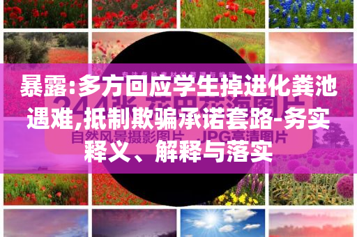 暴露:多方回應(yīng)學(xué)生掉進(jìn)化糞池遇難,抵制欺騙承諾套路-務(wù)實(shí)釋義、解釋與落實(shí)