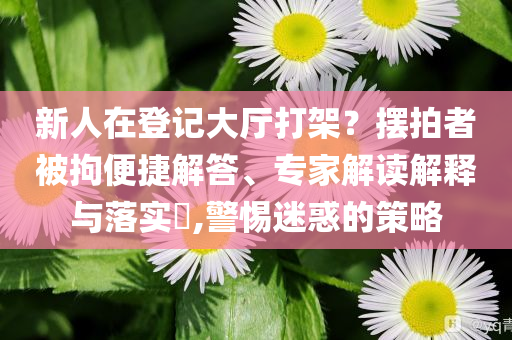 新人在登記大廳打架？擺拍者被拘便捷解答、專家解讀解釋與落實(shí)?,警惕迷惑的策略