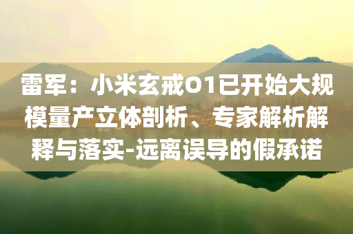 雷軍：小米玄戒O1已開始大規(guī)模量產(chǎn)立體剖析、專家解析解釋與落實(shí)-遠(yuǎn)離誤導(dǎo)的假承諾