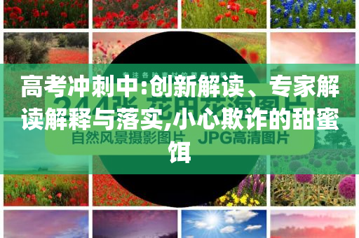 高考沖刺中:創(chuàng)新解讀、專家解讀解釋與落實(shí),小心欺詐的甜蜜餌