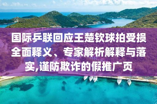 國際乒聯(lián)回應(yīng)王楚欽球拍受損全面釋義、專家解析解釋與落實(shí),謹(jǐn)防欺詐的假推廣頁
