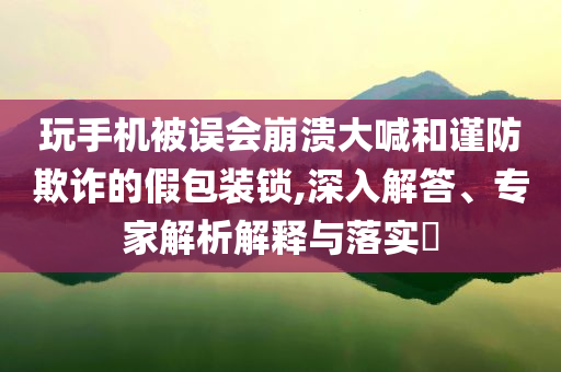 玩手機被誤會崩潰大喊和謹防欺詐的假包裝鎖,深入解答、專家解析解釋與落實?