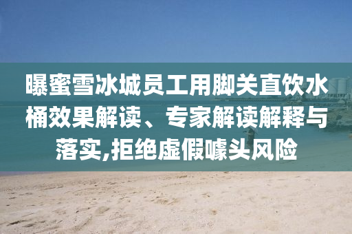曝蜜雪冰城員工用腳關(guān)直飲水桶效果解讀、專家解讀解釋與落實(shí),拒絕虛假噱頭風(fēng)險(xiǎn)