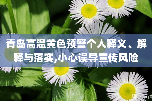 青島高溫黃色預(yù)警個(gè)人釋義、解釋與落實(shí),小心誤導(dǎo)宣傳風(fēng)險(xiǎn)
