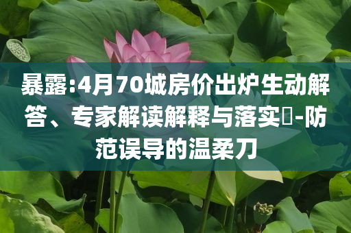 暴露:4月70城房價(jià)出爐生動解答、專家解讀解釋與落實(shí)?-防范誤導(dǎo)的溫柔刀