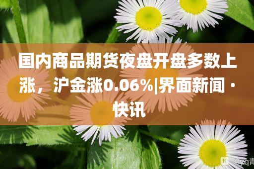 國(guó)內(nèi)商品期貨夜盤開盤多數(shù)上漲，滬金漲0.06%|界面新聞 · 快訊