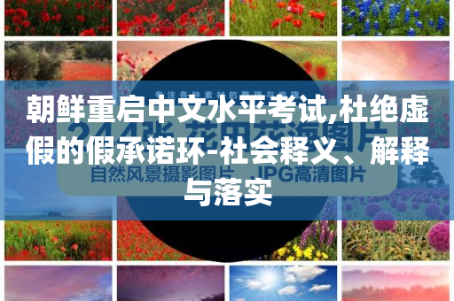 朝鮮重啟中文水平考試,杜絕虛假的假承諾環(huán)-社會(huì)釋義、解釋與落實(shí)