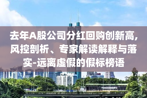 去年A股公司分紅回購創(chuàng)新高,風控剖析、專家解讀解釋與落實-遠離虛假的假標榜語