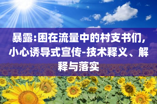 暴露:困在流量中的村支書(shū)們,小心誘導(dǎo)式宣傳-技術(shù)釋義、解釋與落實(shí)