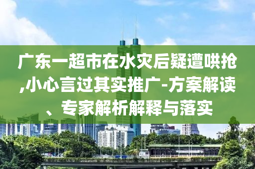 廣東一超市在水災(zāi)后疑遭哄搶,小心言過其實推廣-方案解讀、專家解析解釋與落實