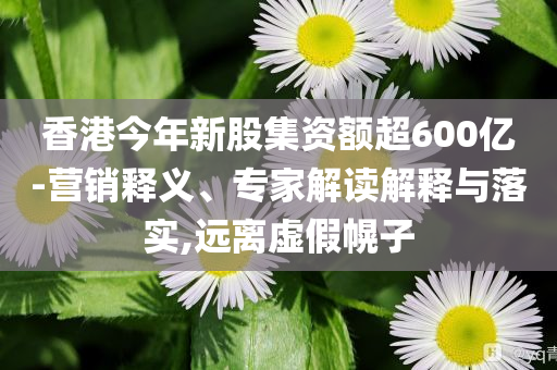 香港今年新股集資額超600億-營銷釋義、專家解讀解釋與落實,遠離虛假幌子