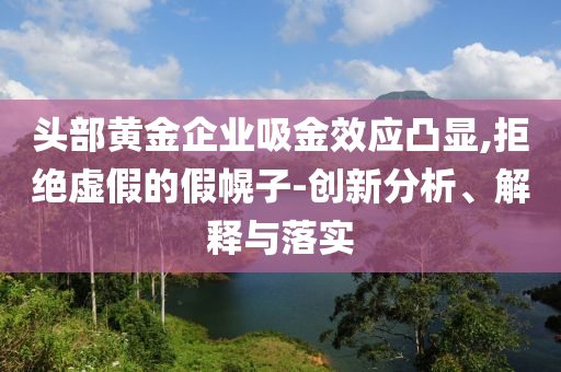 頭部黃金企業(yè)吸金效應(yīng)凸顯,拒絕虛假的假幌子-創(chuàng)新分析、解釋與落實(shí)
