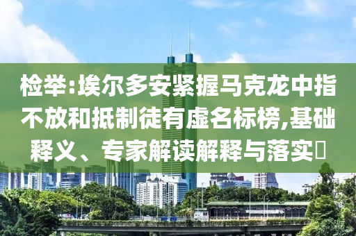 檢舉:埃爾多安緊握馬克龍中指不放和抵制徒有虛名標榜,基礎(chǔ)釋義、專家解讀解釋與落實?