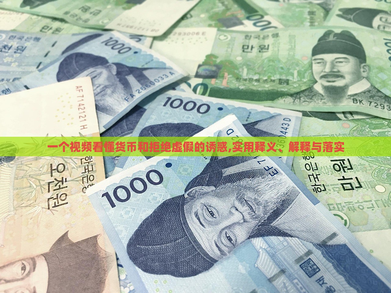 一个视频看懂货币和拒绝虚假的诱惑,实用释义、解释与落实